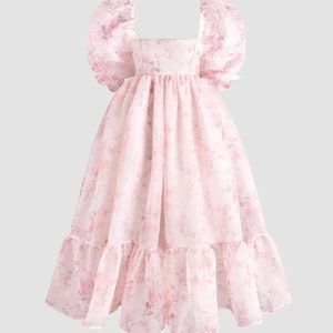 Floral Pink Puff Dress / Large / NWT / Never worn